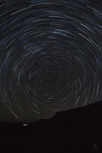 Star Trails over the Horizon